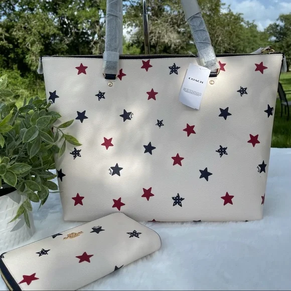 🔥🔥LAST SET Coach American Star Print Tote and Wallet NWT - Picture 11 of 15
